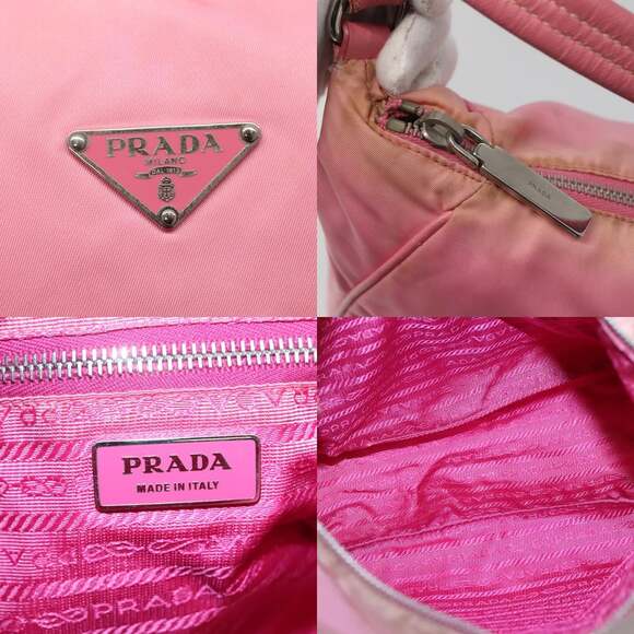PRADA Shoulder Bag Nylon Pink Silver - Picture 11 of 12